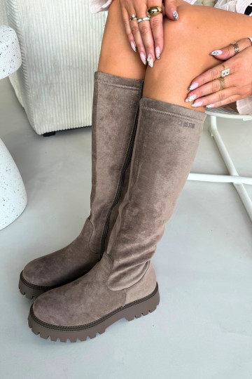 aquecimento botas femininas com uma plataforma Big Star OO274722 bege 2