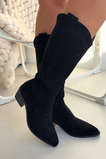 Botas femininas de estilo cowboy, cor preta Jazelle