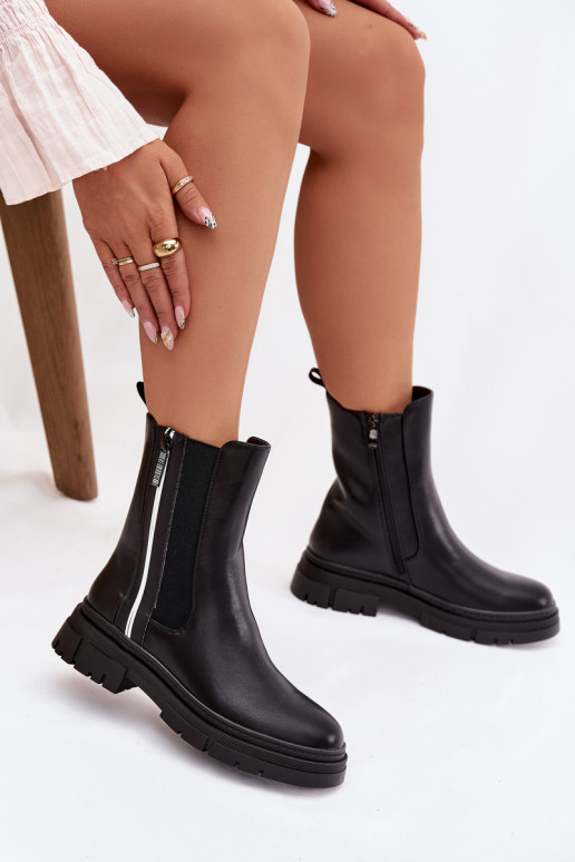 botas elegantes Feminino aquecimento cor preta Solenne