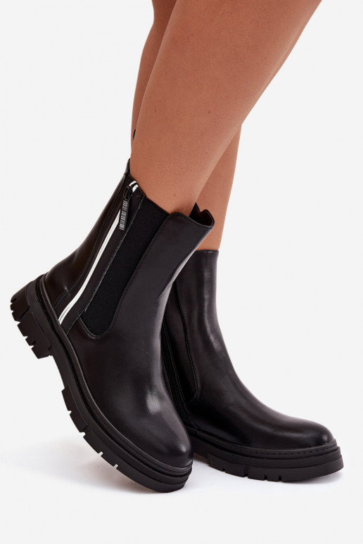 botas elegantes Feminino aquecimento cor preta Solenne