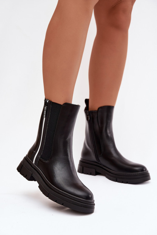 botas elegantes Feminino aquecimento cor preta Solenne