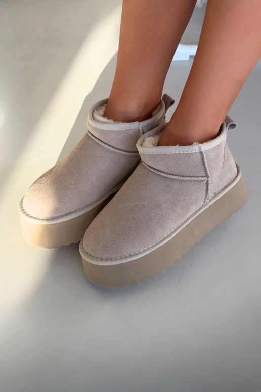 Botas de neve FemininoHabilitadoturalnego de camurçau bege Tem que serirene