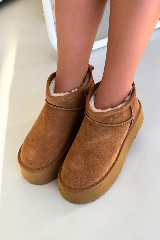 Botas de neve FemininoHabilitadoturalnego de camurçau cor marrom Tem que serirene