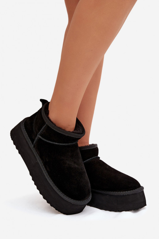 Botas de neve FemininoHabilitadoturalnego de camurçau cor preta Tem que serirene