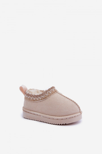 Botas de neve infantis com plataforma, forradas com pele, na cor marfim Vilabria 2