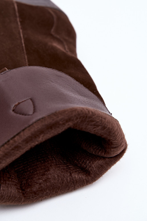 Pele de camurça botas estilo vaqueiro Feminino aquecimento CzekoladoParae Urselle