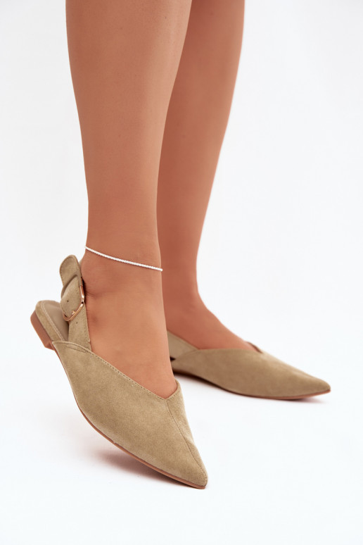 Bailarinas Feminino com fivelas cor verde Tanelia