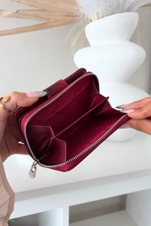 Carteira feminina laqueada com brilhos vermelha Luretta