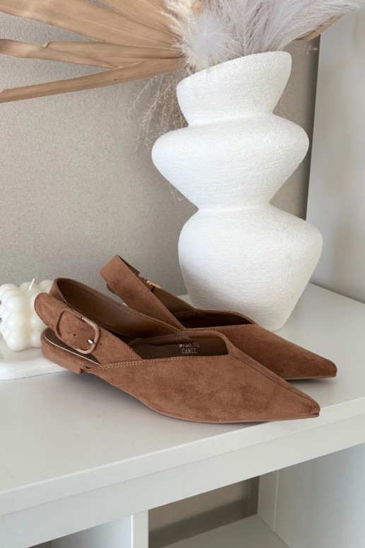 Bailarinas Feminino com fivelas cor marrom Tanelia