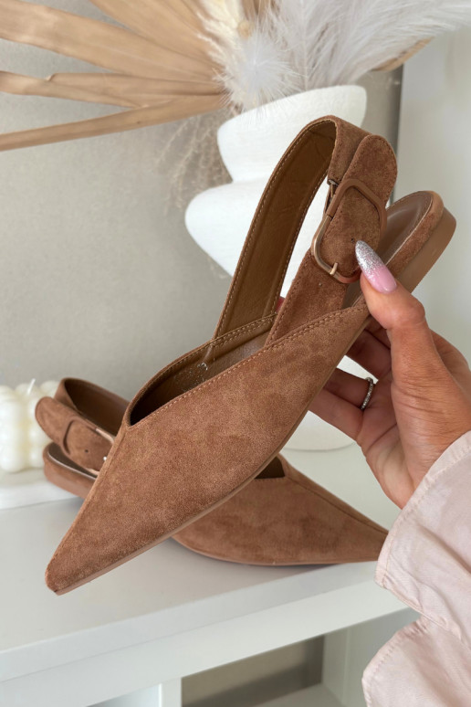 Bailarinas Feminino com fivelas cor marrom Tanelia