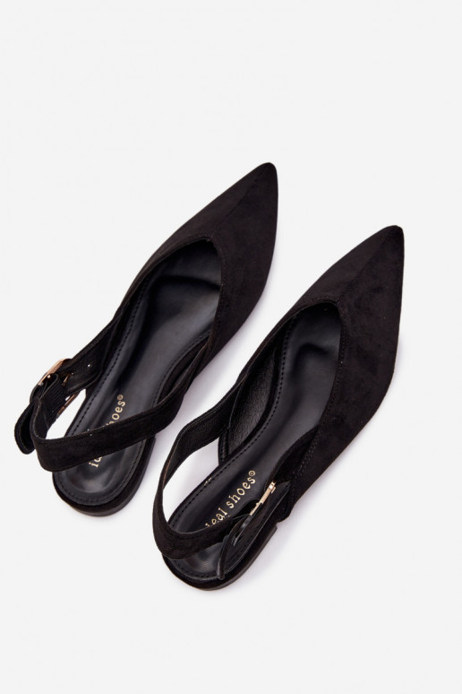 Bailarinas Feminino com fivelas cor preta Tanelia