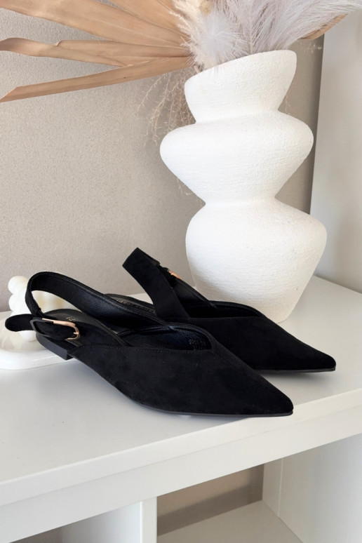 Bailarinas Feminino com fivelas cor preta Tanelia