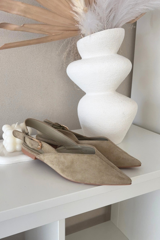 Bailarinas Feminino com fivelas cor verde Tanelia