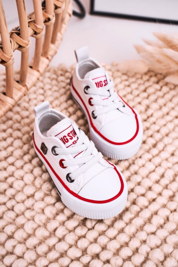 Infantil À modalo clássico tênis de sola plana BIG STAR HH374193 cor branca 2