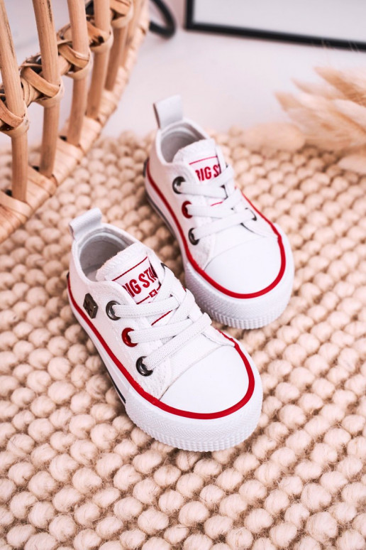 Infantil À modalo clássico tênis de sola plana BIG STAR HH374193 cor branca