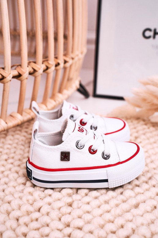 Infantil À modalo clássico tênis de sola plana BIG STAR HH374193 cor branca