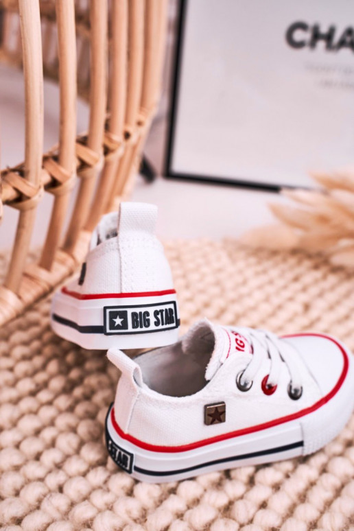 Infantil À modalo clássico tênis de sola plana BIG STAR HH374193 cor branca