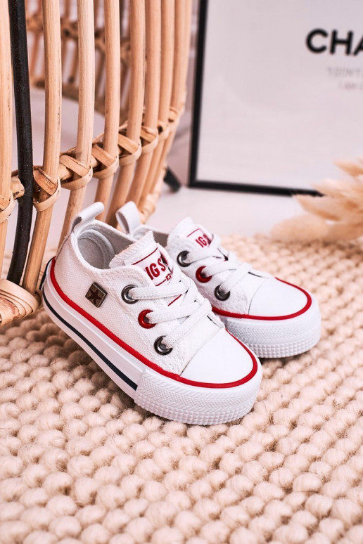 Infantil À modalo clássico tênis de sola plana BIG STAR HH374193 cor branca