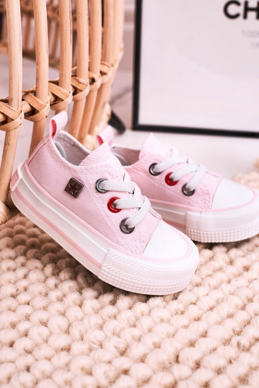 Infantil À modalo clássico tênis de sola plana BIG STAR HH374197 cor rosa