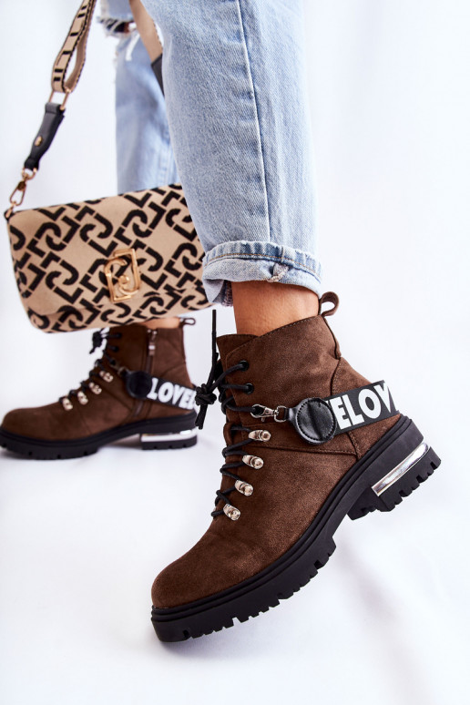 de camurça aquecimento Botas com alças marrom escuro Aurelio