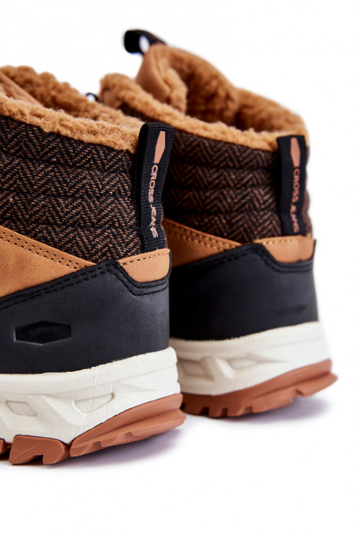 Tem que sercho aquecimento Botas botas de caminhada Cross Jeans KK1R4021C cor marrom