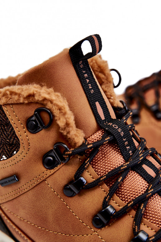 Tem que sercho aquecimento Botas botas de caminhada Cross Jeans KK1R4021C cor marrom