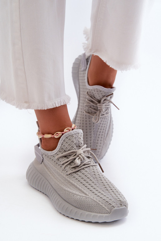  Um modelo atraente tênis Feminino cor cinza Nelmarie