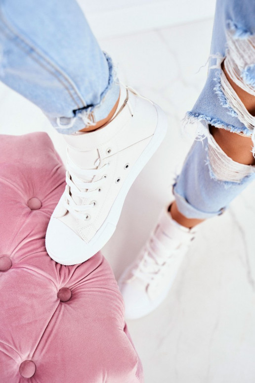 Feminino Pele sapatos de lazer com sola BIG STAR V274541 cor branca