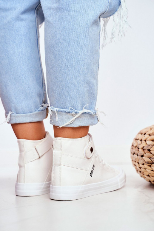 Feminino Pele sapatos de lazer com sola BIG STAR V274541 cor branca