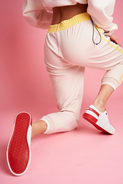 Tênis de couro natural BIG STAR FF274174 branco e vermelho