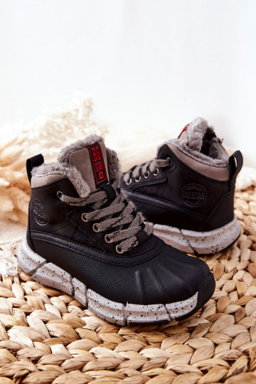 Botas infantis quentes Big Star II374074 na cor preta