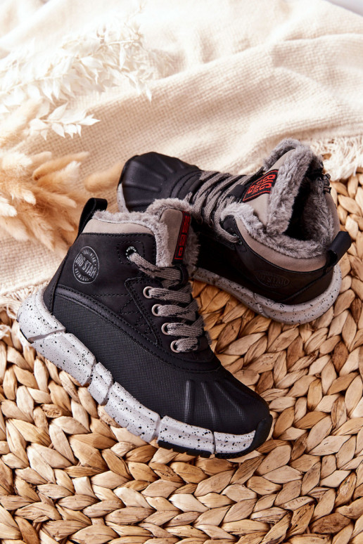 Calçados infantis quentes Big Star II374074 cor preta