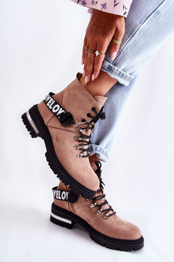 de camurça aquecimento Botas com alças cor marrom Aurelio