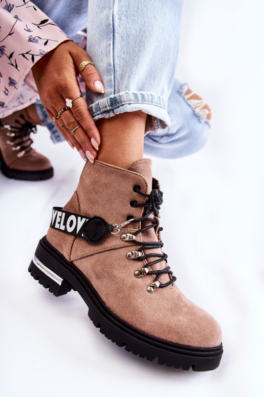 de camurça aquecimento Botas com alças cor marrom Aurelio