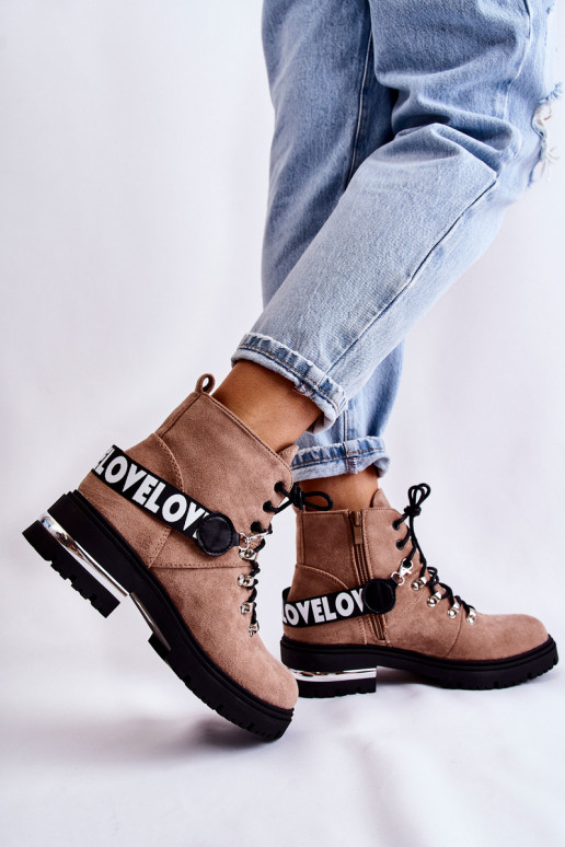 de camurça aquecimento Botas com alças cor marrom Aurelio