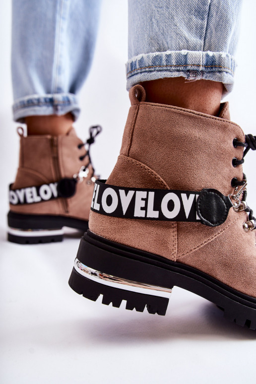 de camurça aquecimento Botas com alças cor marrom Aurelio