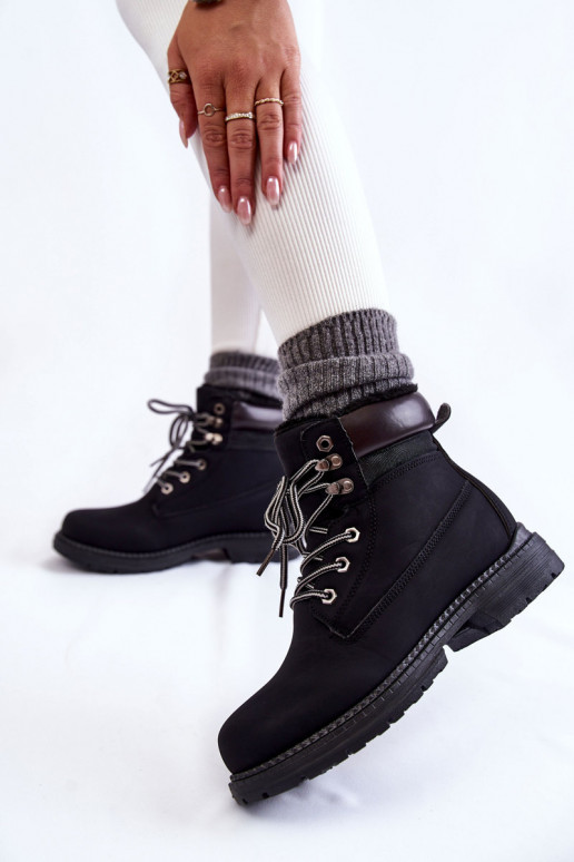 Feminino aquecimento Botas sapato cor preta Lonne
