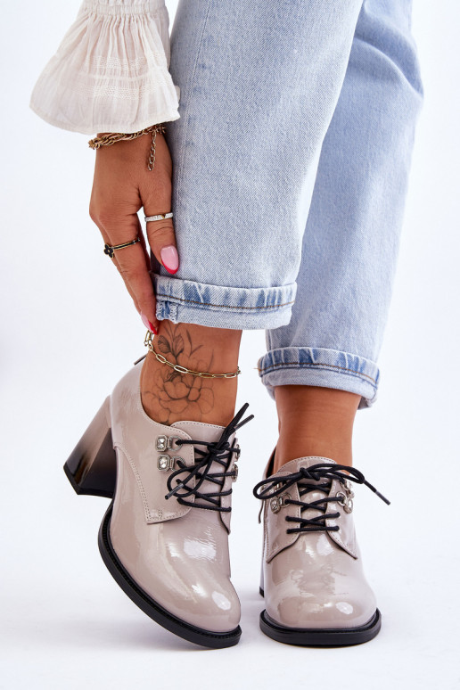 Elegante sapato com salto cor cinza Darren