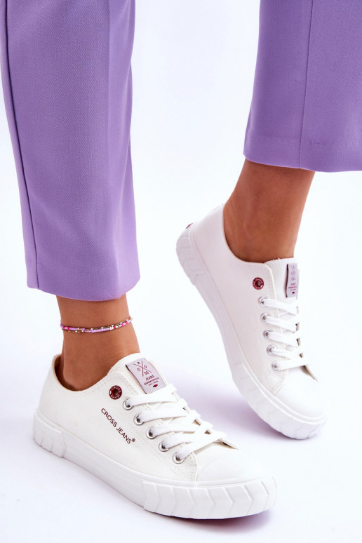 À modalo clássico Sapatos femininos Cross Jeans LL2R4052 cor branca
