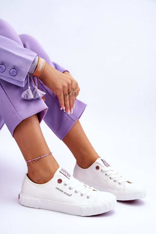 À modalo clássico Sapatos femininos Cross Jeans LL2R4052 cor branca