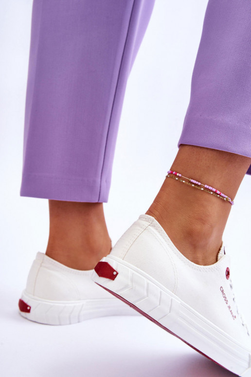 À modalo clássico Sapatos femininos Cross Jeans LL2R4052 cor branca