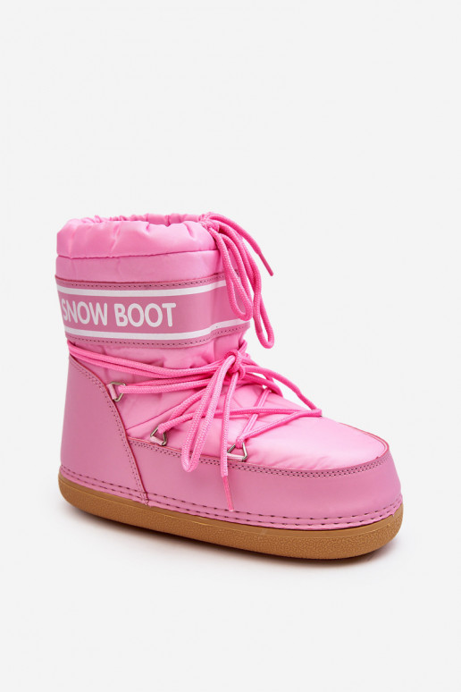 Feminino Botas de inverno com cadarços cor rosa Soia
