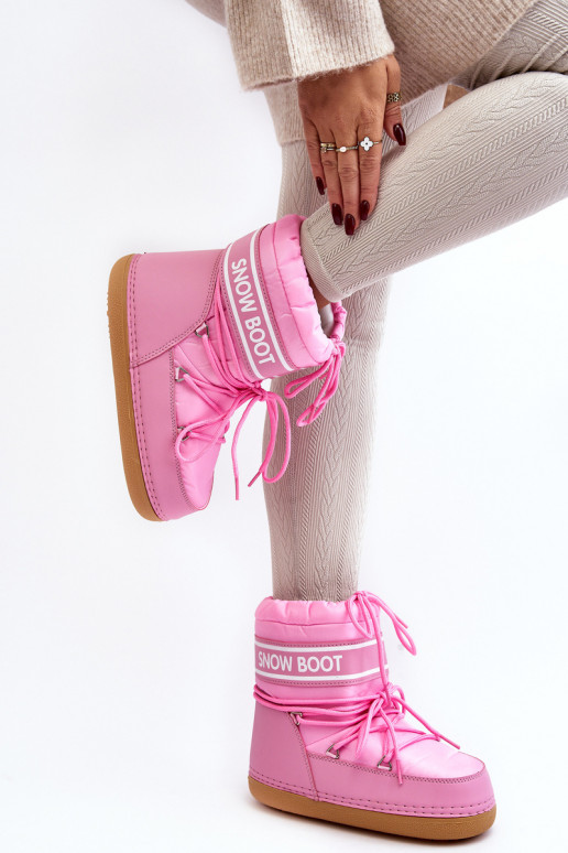 Feminino Botas de inverno com cadarços cor rosa Soia