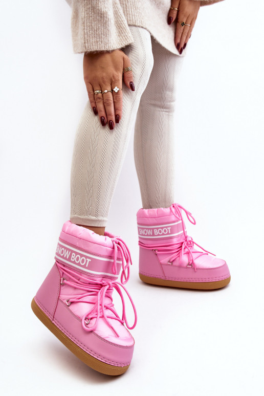 Feminino Botas de inverno com cadarços cor rosa Soia