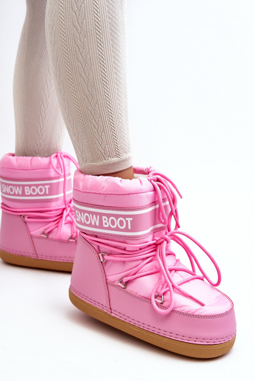 Feminino Botas de inverno com cadarços cor rosa Soia