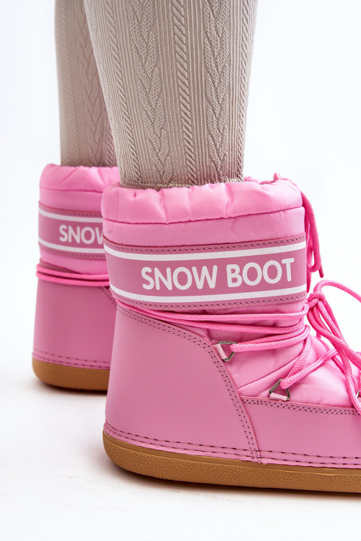 Feminino Botas de inverno com cadarços cor rosa Soia