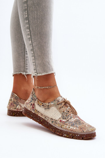 Estampado sapato Feminino Tem que serciejka 06347-04 bege 2