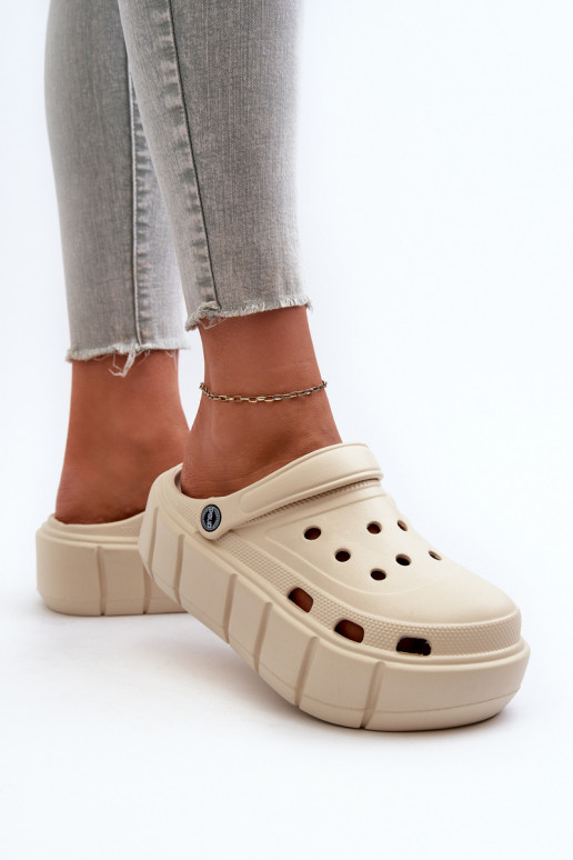 Chinelos leves Chinelos femininos com uma plataforma bege Itubia