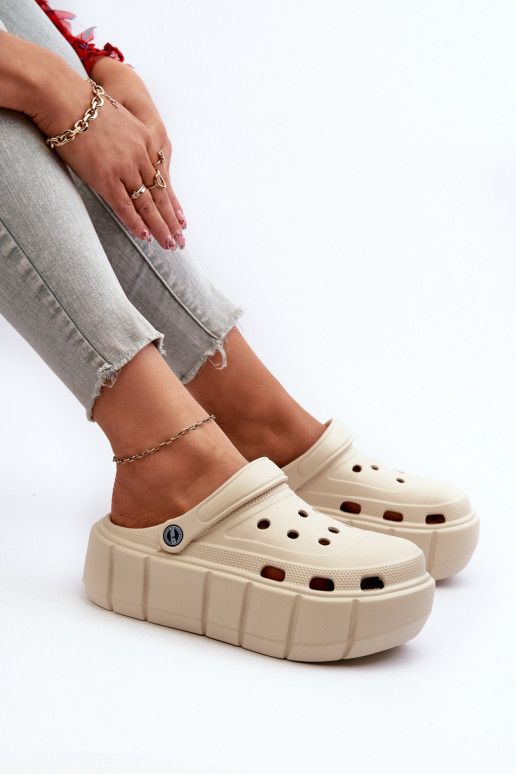 Chinelos leves Chinelos femininos com uma plataforma bege Itubia