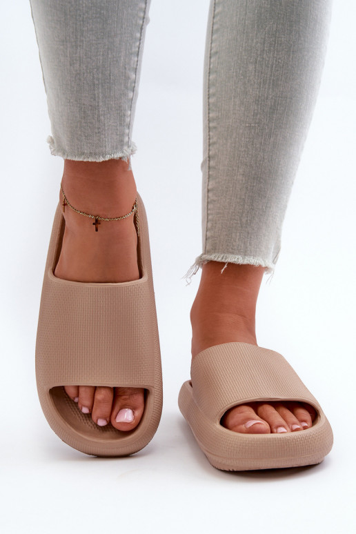 Feminino Chinelos de espuma leves Em uma sola grossa bege Querceria